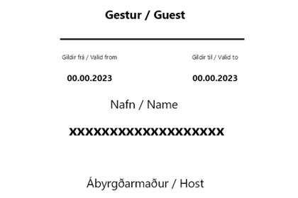 Visitors Pass Permit